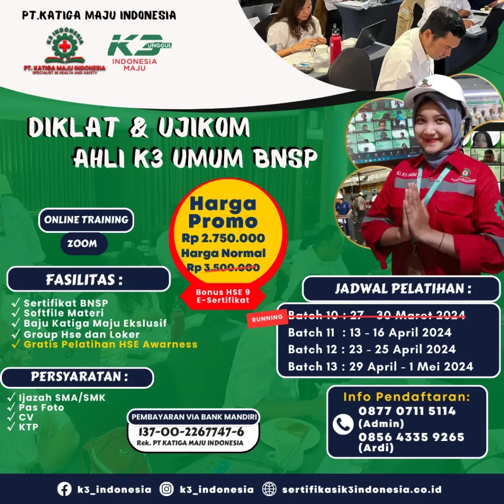 ahli k3 umum BNSP - Pusat Sertifikasi dan Pelatihan K3 - sertifikasi k3 indonesia