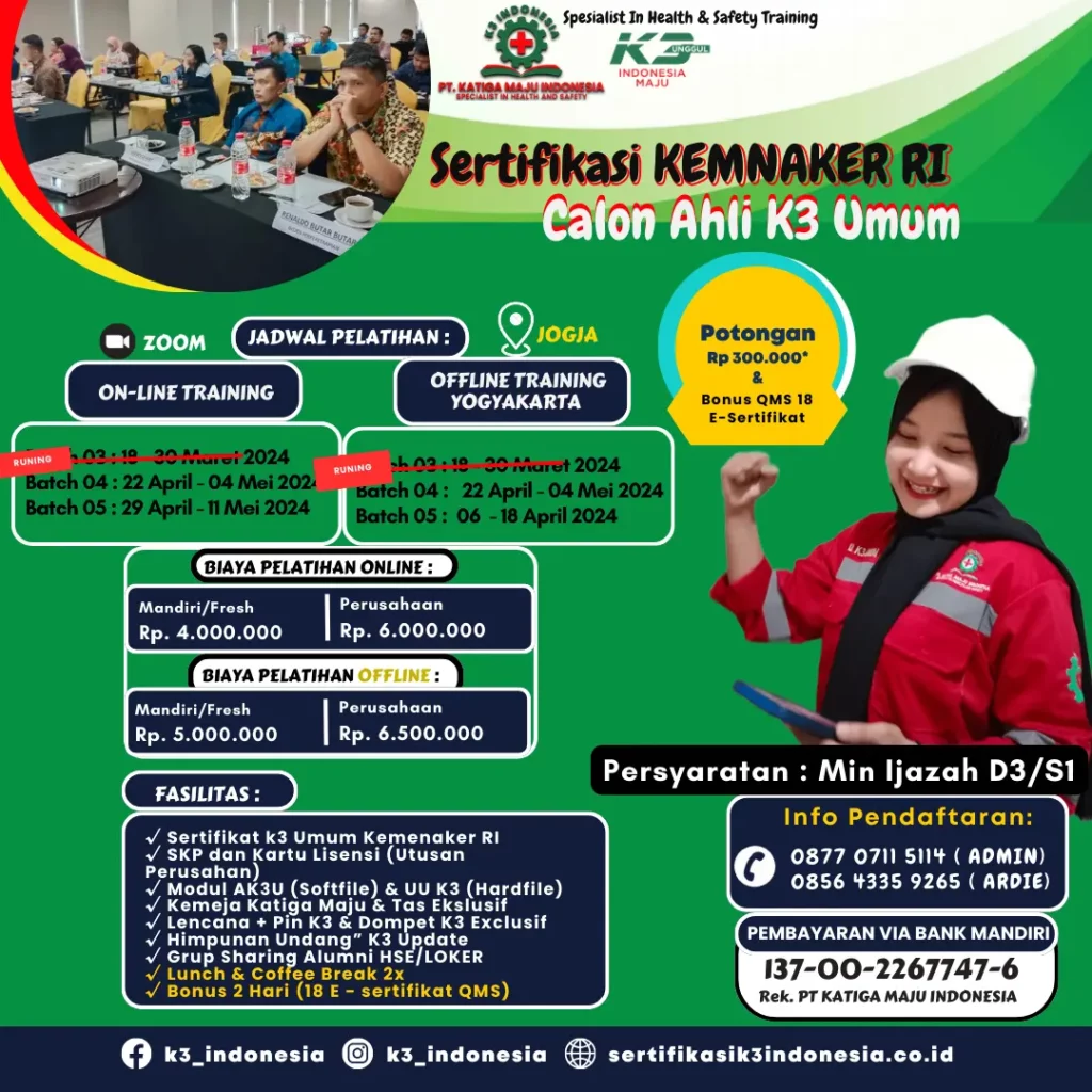 ahli k3 umum kemnaker online - Pusat Sertifikasi dan Pelatihan K3 - sertifikasi k3 indonesia