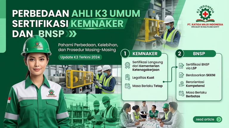banner perbedaan sertifikat ahli k3 umum kemnaker dan bnsp
