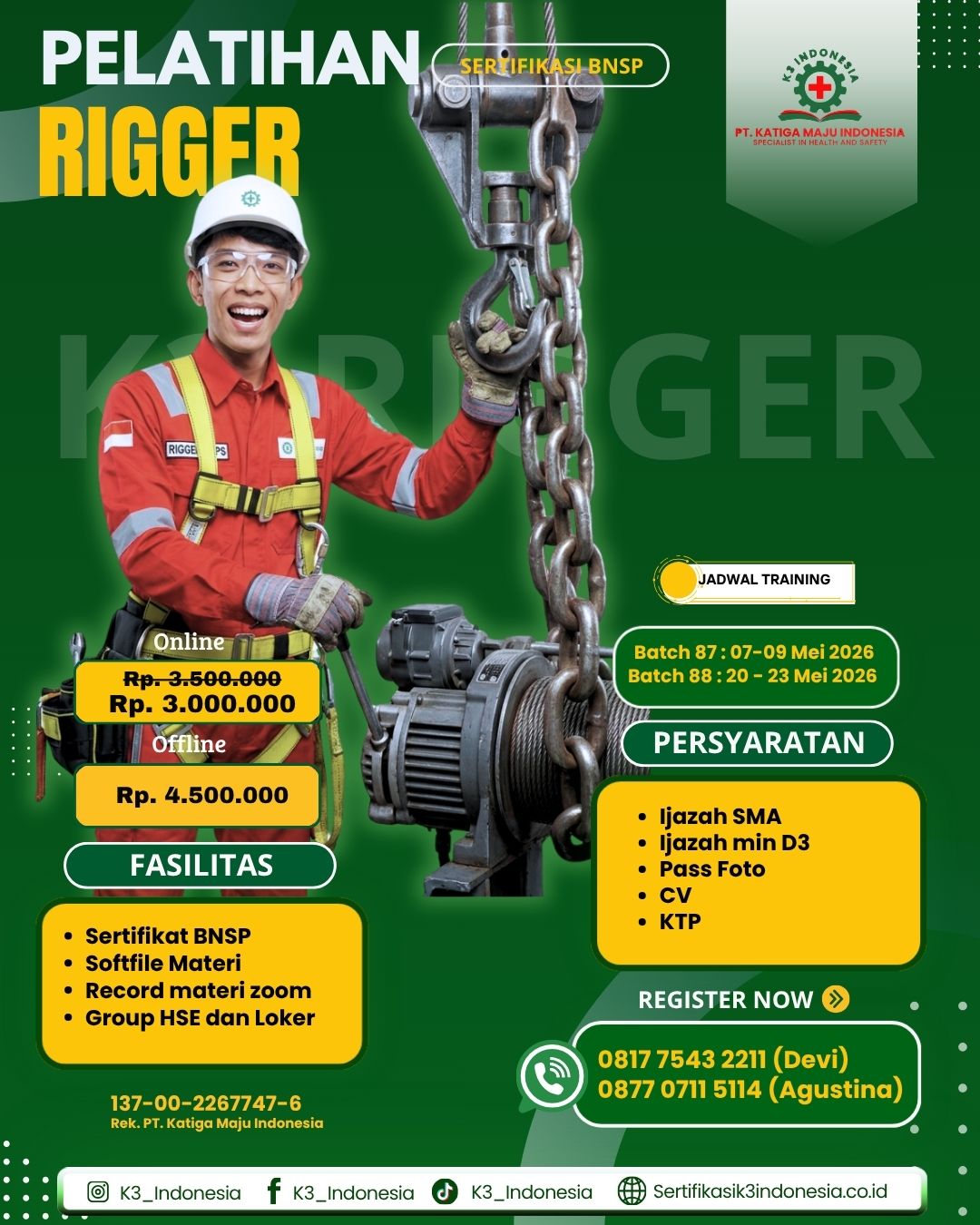 banner pelatihan k3 rigger