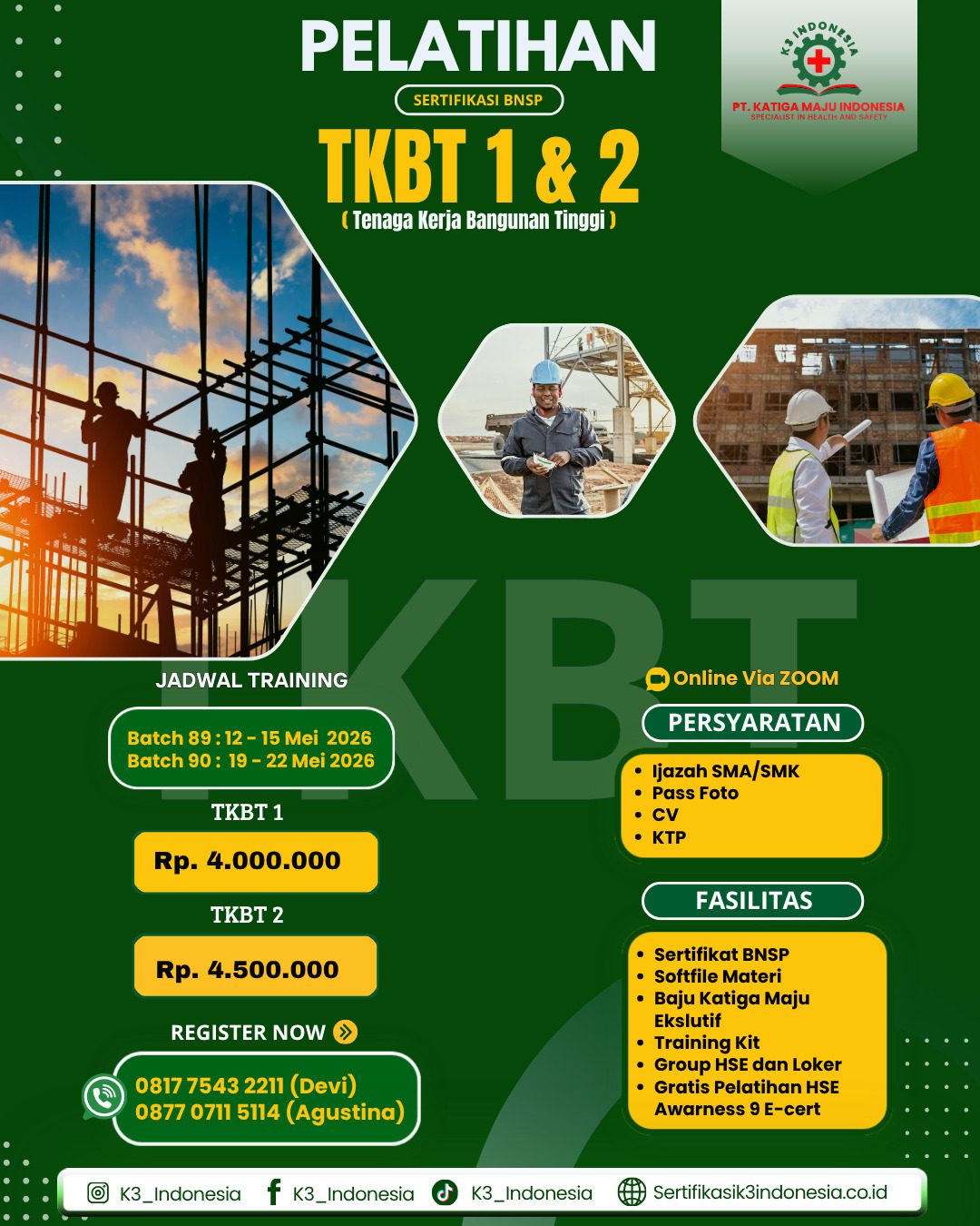 pelatihan k3 tkbt 1 & 2