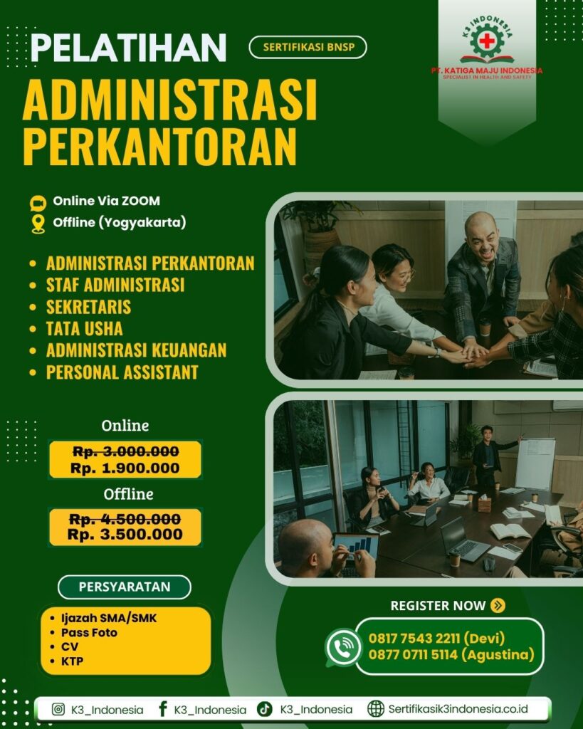 banner pelatihan administrasi perkantoran
