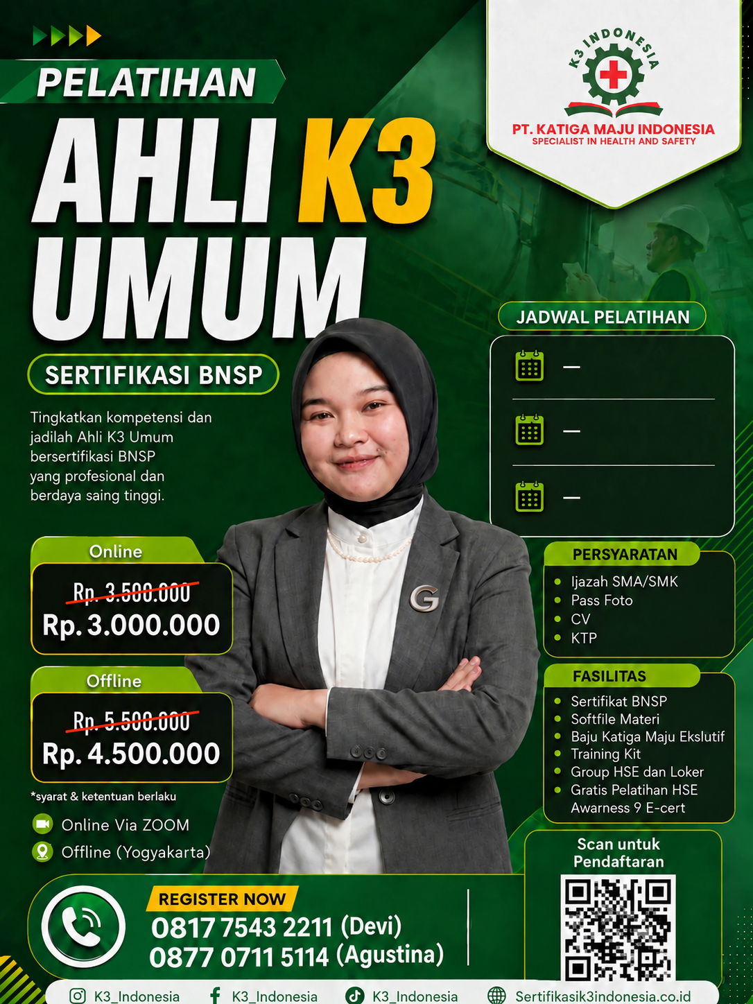 Poster pelatihan ahli k3 umum bnsp