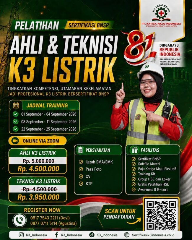 banner ahli k3 listrik bnsp