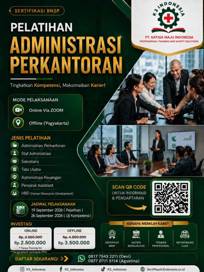 banner pelatihan administrasi perkantoran