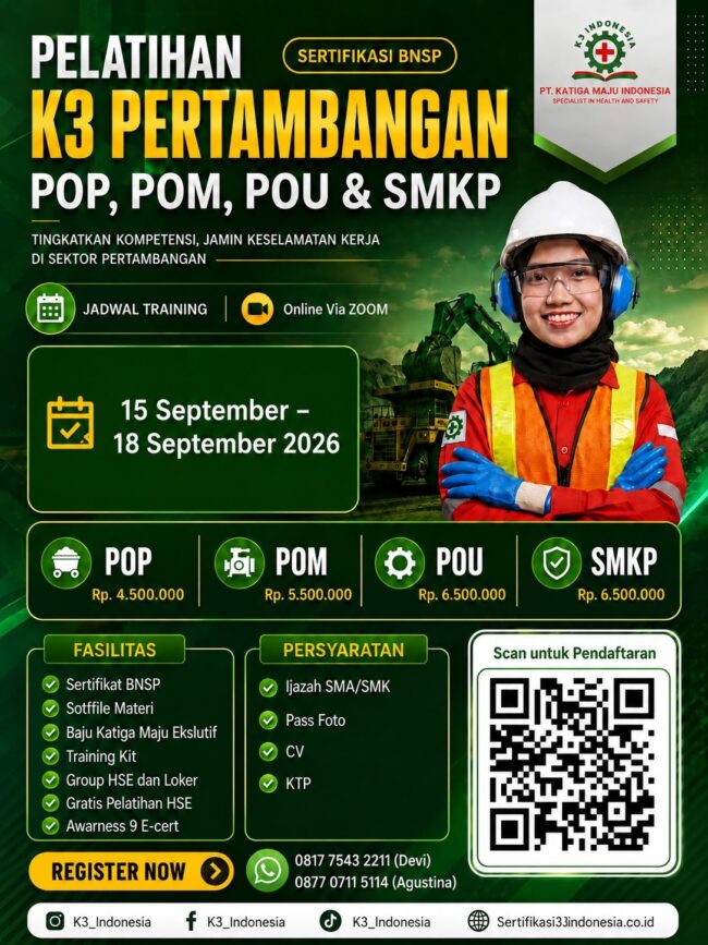 banner pelatihan pop pertambangan
