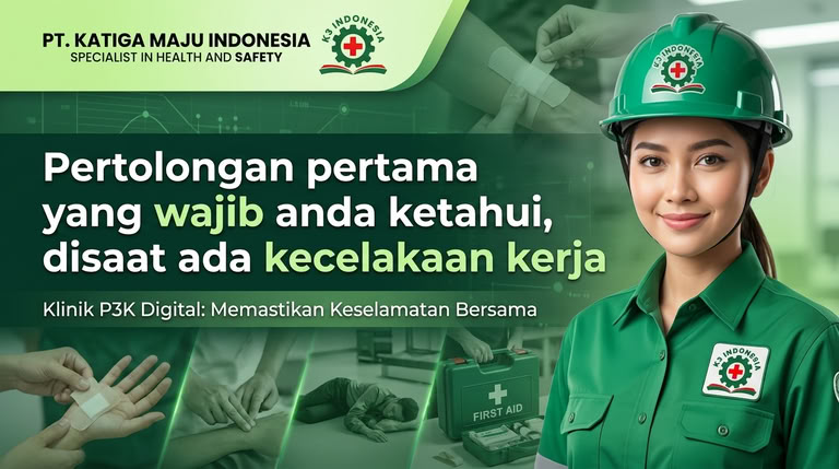 banner pertolongan pertama saat ada kecelkaan kerja