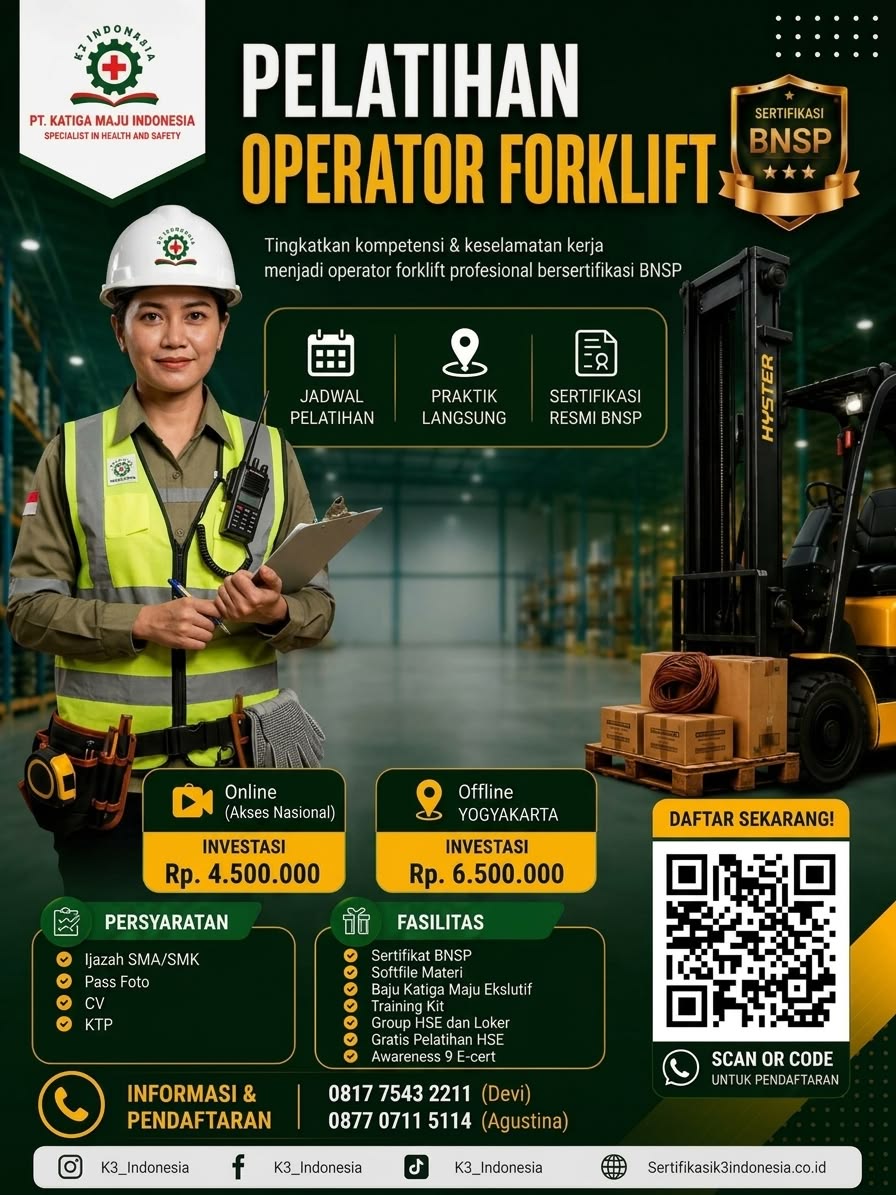 poster pelatihan forklift bnsp