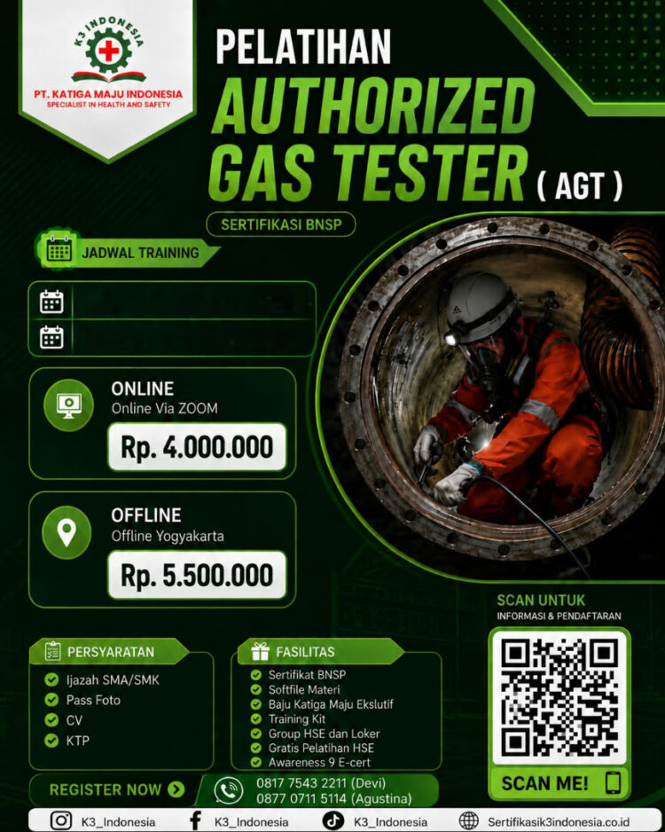 banner pelatihan agt ( authorized gas tester )