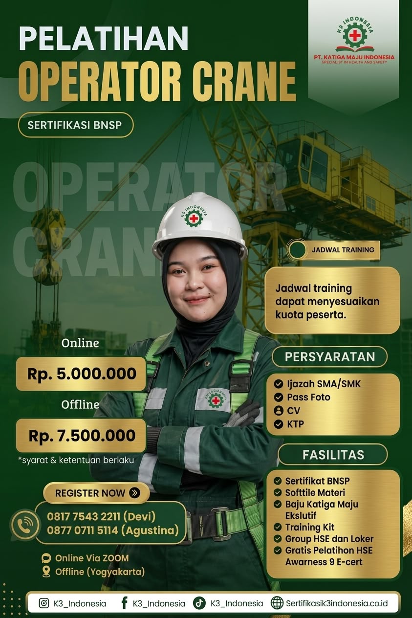 pelatihan sio operator crane bnsp