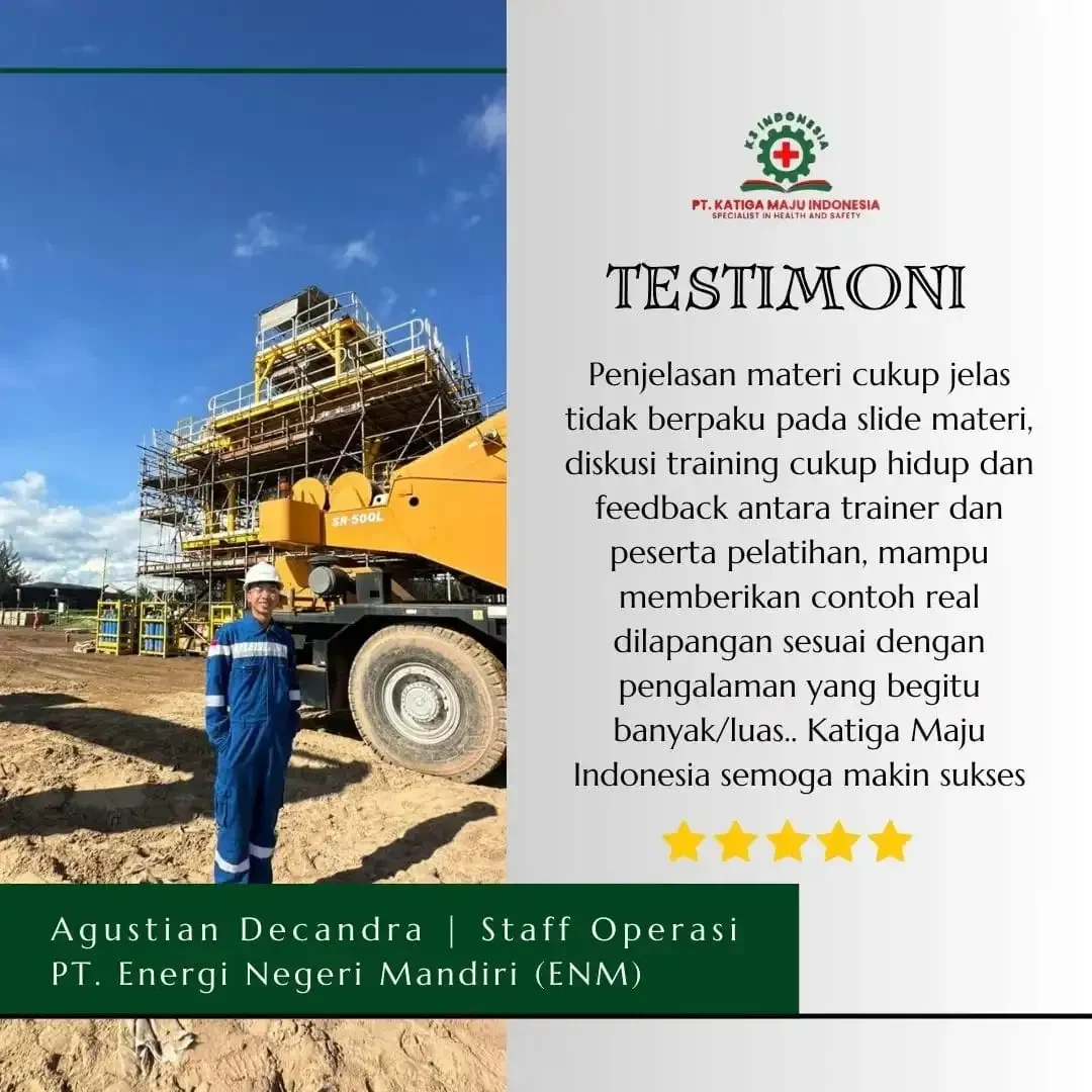 testimoni pelatihan sertifikasi k3 indonesia